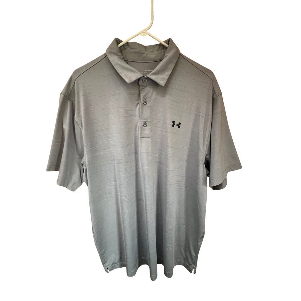 Under Armour Men's HeatGear Golf Polo Shirt Gray Loose Fit XL